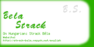 bela strack business card